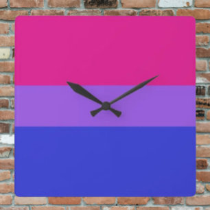 Bi Pride Timekeeper Square Wall Clock