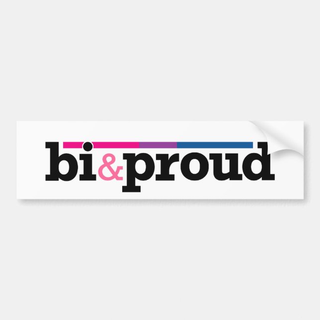 Bi&proud White Bumper Sticker (Front)