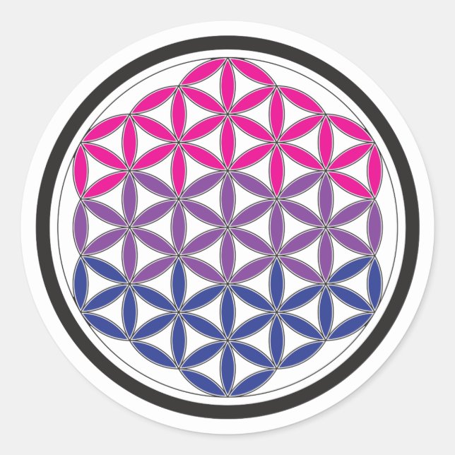 bi sacred geometry classic round sticker (Front)