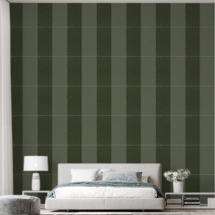 Bi-Tone Moss Green Peel & Stick Wallpaper (Custom)