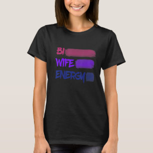 Bi Wife Energy Stripe Brushed Line Bisexual Design T-Shirt