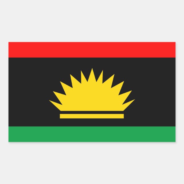 Biafra republic minority people ethnic flag rectangular sticker (Front)