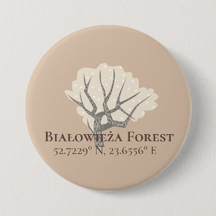 Białowieża Forest Latitude & Longitude 7.5 Cm Round Badge