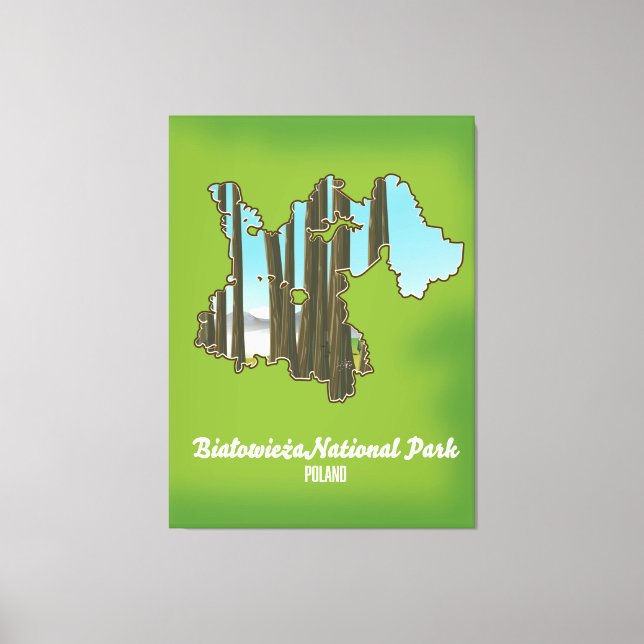 Białowieża national park poland map canvas print (Front)