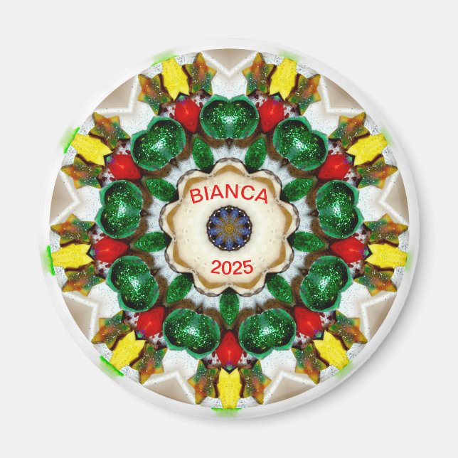 BIANCA ~ Christmas Candles Fractal ~  Magnet (Front)