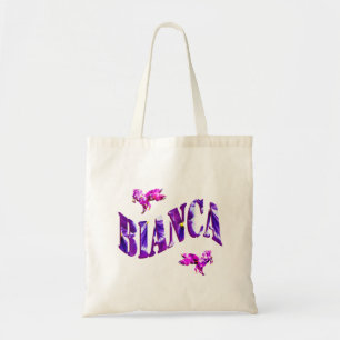 Bianca, Girls Name Made With Pansies, Tote Bag