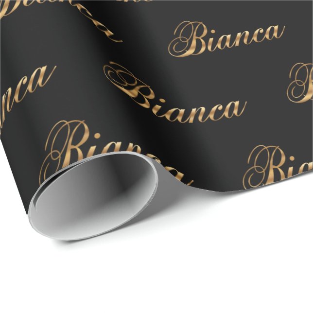Bianca gold design lettering gift paper (Roll Corner)