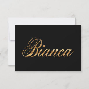 Bianca gold Design Lettering Karte