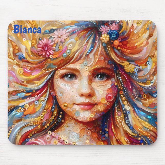 BIANCA ~ Happy Birthday ~ Sequin Girl ~ Mouse Mat (Front)