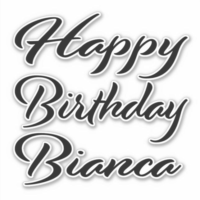 Bianca name first name black Sticker birthday (Front)