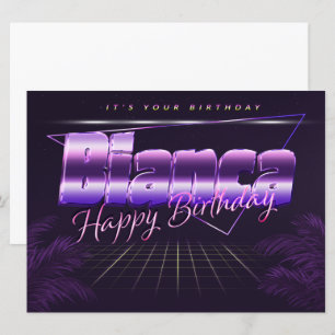 Bianca Name Vorname lila retro Karte Geburtstag Card