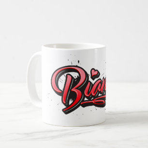 Bianca red Heart Graffiti Tasse Kaffeetasse Coffee Mug