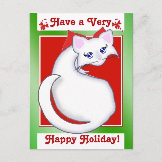 Bianca Toon Kitty Holiday! Postcard (Front)
