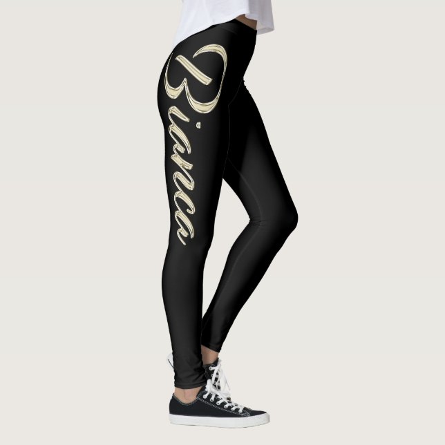 Bianca white gold Handwriting trousers Leggings (Right)