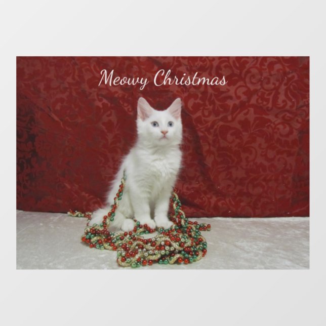 Bianca's Maine Coon Christmas - Cat / Kitten  Window Cling (Sheet)