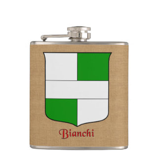 Bianchi Surname Heraldic Shield Hip Flask