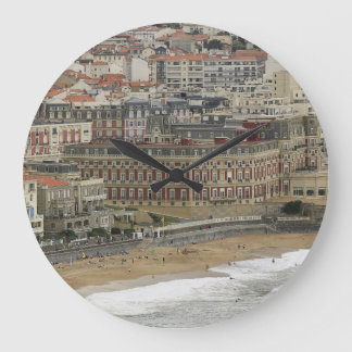 Biarritz beach, Belle Époque architecture. Large Clock
