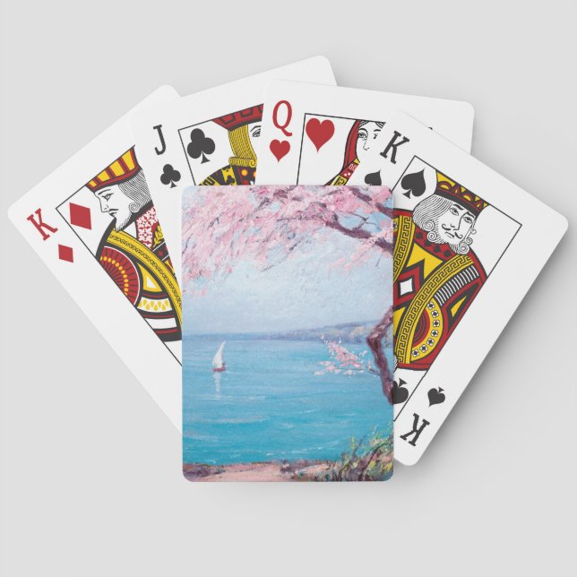 Biarritz Beach (by Kimon Loghi) Playing Cards (Back)