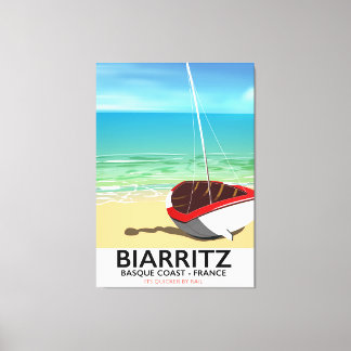 Biarritz France Beach travel poster Canvas Print