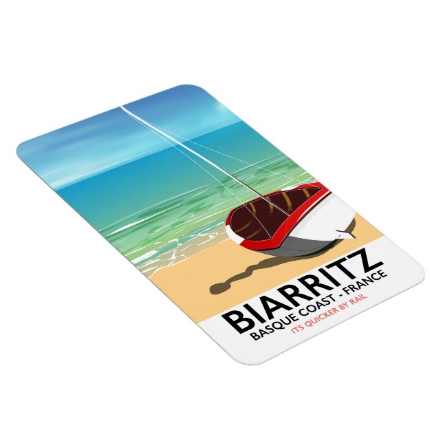 Biarritz France Beach travel poster Magnet (Right Side)