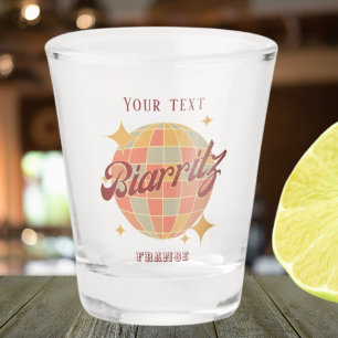 Biarritz France Retro Vintage Party drink Shot Glass