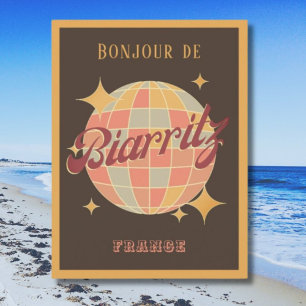 Biarritz France Retro Vintage Party Postcard