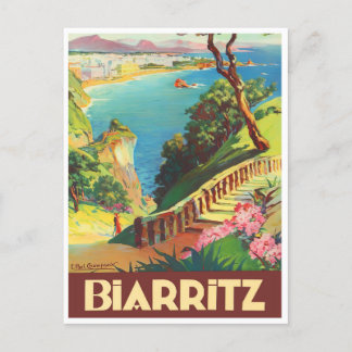 Biarritz France vintage travel Postcard