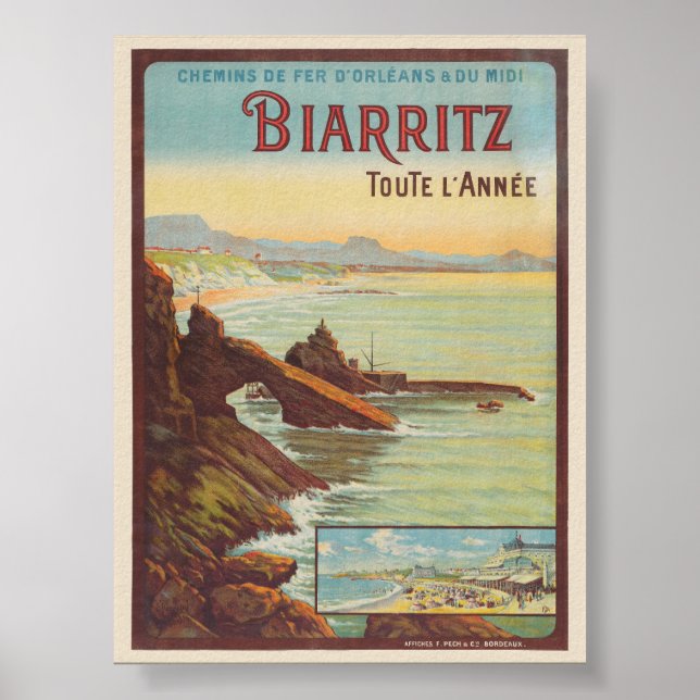 Biarritz toute l'année France Vintage Poster 1914 (Front)