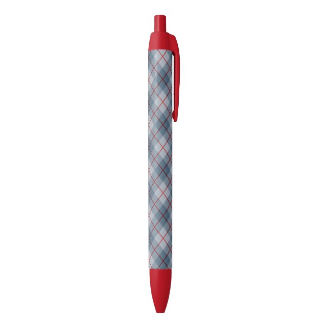 Bias Plaid Blue-Red Stripe Black Ink Pen (Bottom (Vertical))