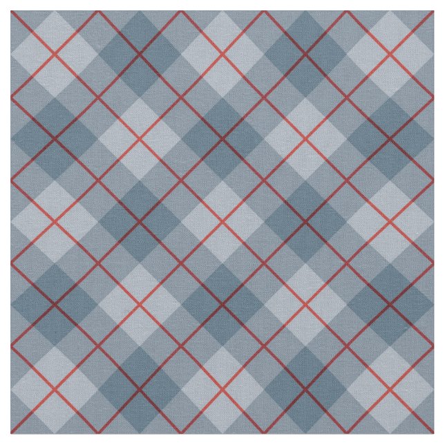 Bias Plaid Blue-Red Stripe Fabric (Close Up)