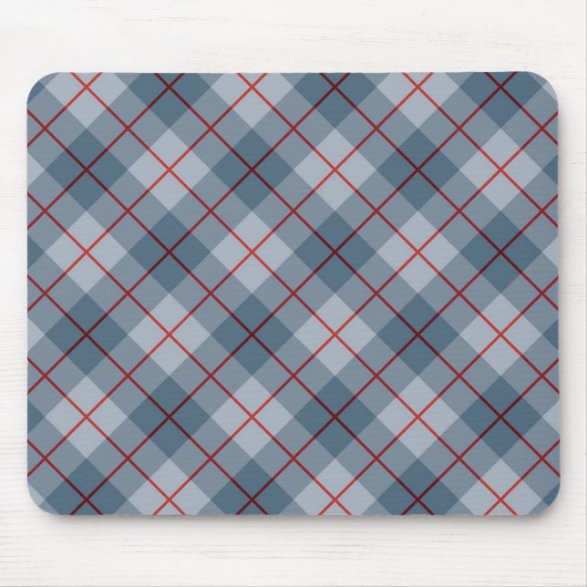 Bias Plaid Blue-Red Stripe Mouse Mat (Front)