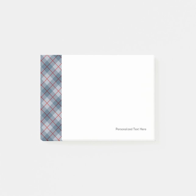 Bias Plaid Blue-Red Stripe Post-it Notes (Front)