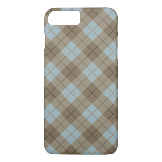 Bias Plaid in Blue and Brown Case-Mate iPhone Case (Back)