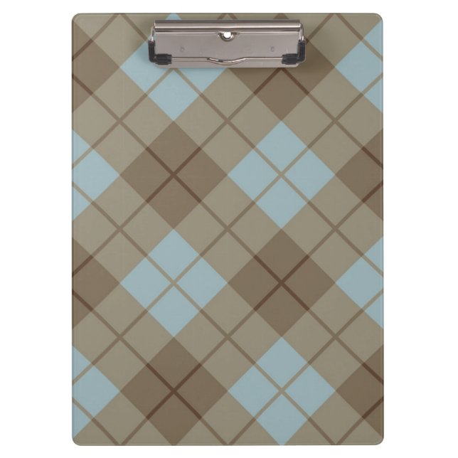 Bias Plaid in Blue and Brown Clipboard (Front)