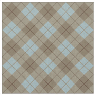Bias Plaid in Blue and Brown Fabric