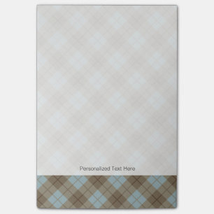 Bias Plaid in Blue and Brown Post-it Notes