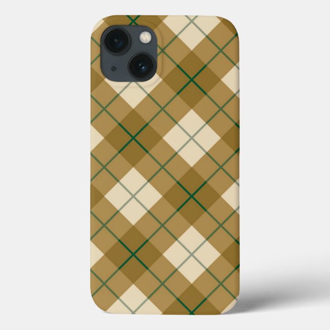 Bias Plaid in Gold with Green Stripe Case-Mate iPhone Case (Back)