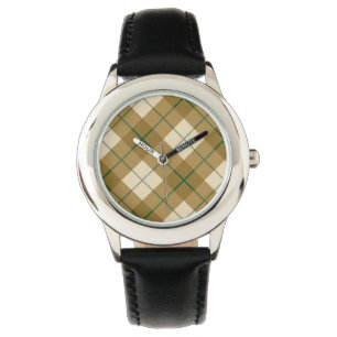 Bias Plaid in Gold with Green Stripe Watch