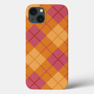 Bias Plaid in Orange and Pink iPhone 13 Case