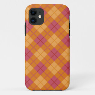 Bias Plaid in Orange and Pink iPhone 11 Case