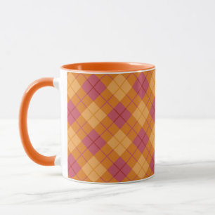 Bias Plaid in Orange and Pink Mug