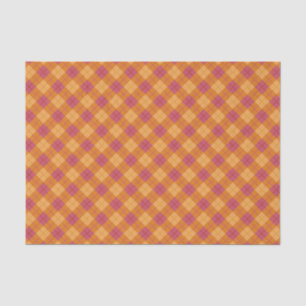Bias Plaid in Orange and Pink Tissue Paper