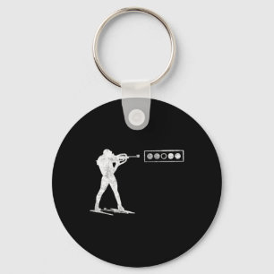 Biathlet At The Shooting Range Key Ring