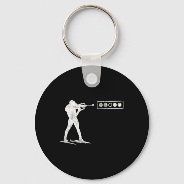 Biathlet At The Shooting Range  Key Ring (Front)