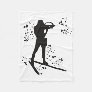 Biathlete Nordic Skiing Biathlon 10 Fleece Blanket