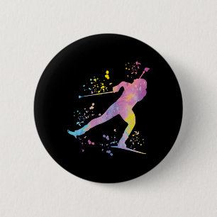 Biathlete Nordic Skiing Biathlon 12 6 Cm Round Badge