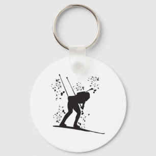 Biathlete Nordic Skiing Biathlon 12 Key Ring