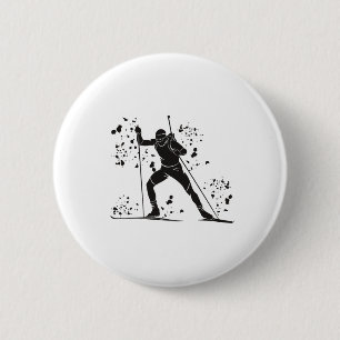 Biathlete Nordic Skiing Biathlon 14 6 Cm Round Badge