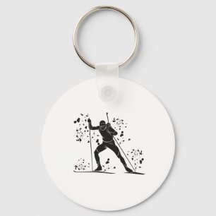 Biathlete Nordic Skiing Biathlon 14 Key Ring