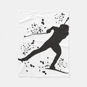 Biathlete Nordic Skiing Biathlon _15  Fleece Blanket
